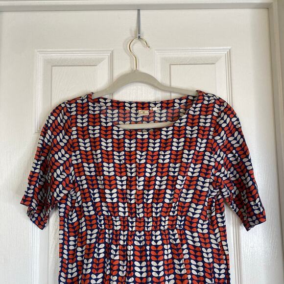 ORLA KIELY x Uniqlo Tunic Top Mini Dress Blue Orange White Geometric Size Medium - Picture 3 of 5